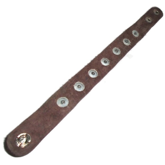 Punk Spike Snap Bracelet NEW Brown Leather - Picture 6 of 6